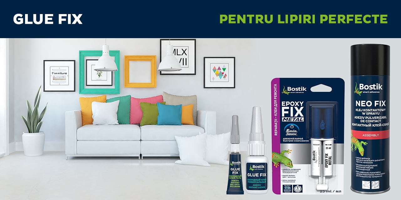 Bostik DIY Romania range banner GLUE FIX 1280 x 640