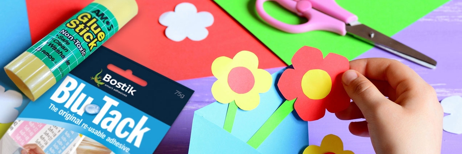 Bostik DIY New Zealand Stationery & craft range banner image