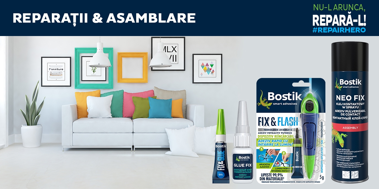 Bostik DIY Romania repair assembly range banner image