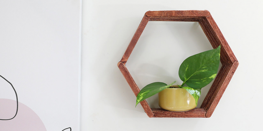 DIY Bostik Australia tutorials hexagon shelf project header