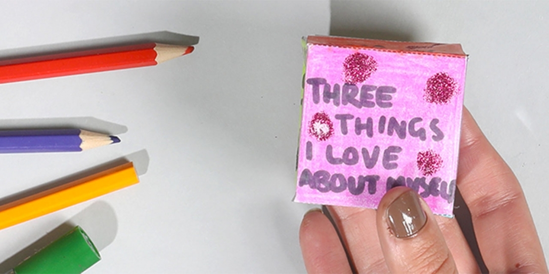 DIY Bostik Malaysia tutorail Self Esteem Dice banner