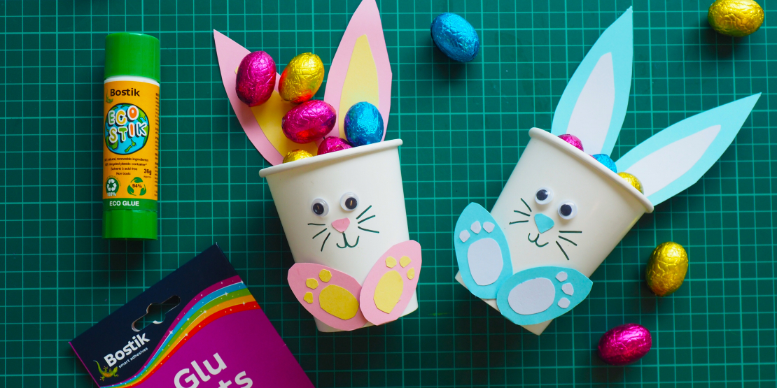 Bostik DIY New Zealand Tutorial Easter Cup Bunny Banner