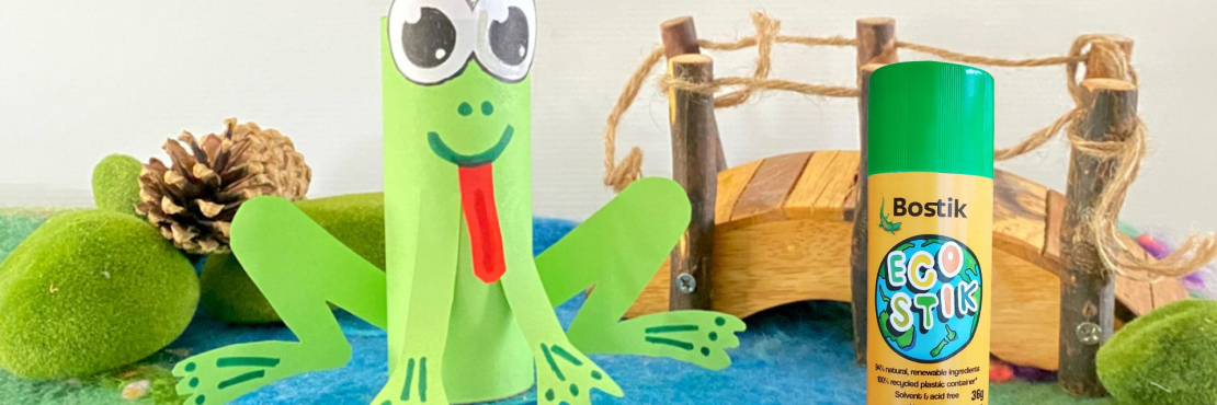 Bostik DIY New Zealand Stationery Craft Eco Stik tutorial Toilet Roll Frog banner