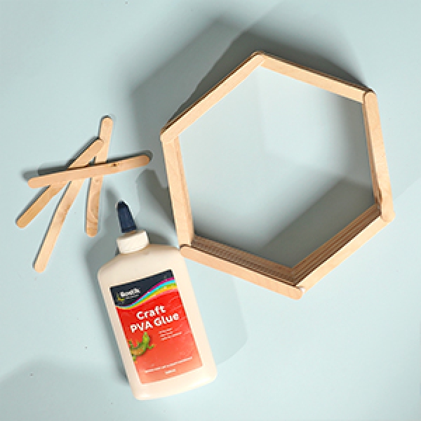 DIY Bostik Indonesia tutorials hexagon shelf project step 3