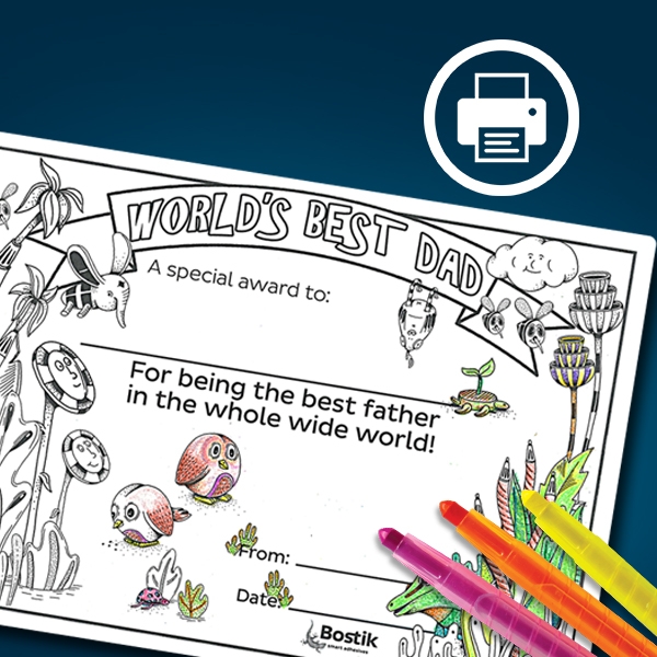 Bostik DIY South Africa Tutorial Best Dad Award step 1