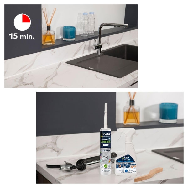 Bostik DIY France tutorial how to make a kitchen seal step 5