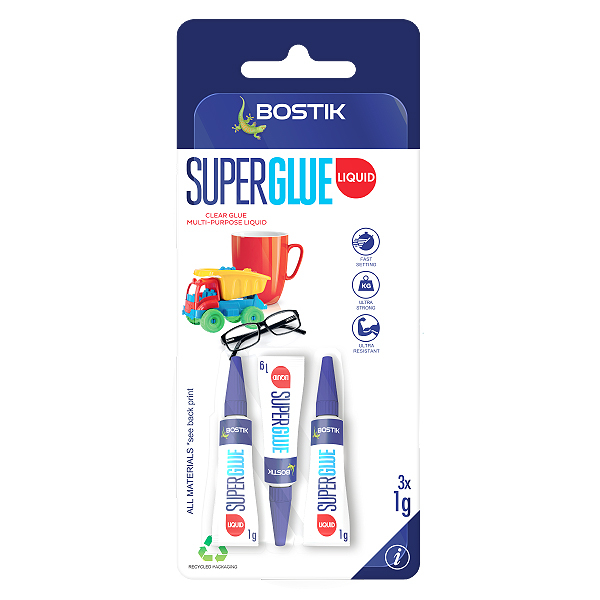 Bostik DIY Australia Repair Super Glue 3x1g